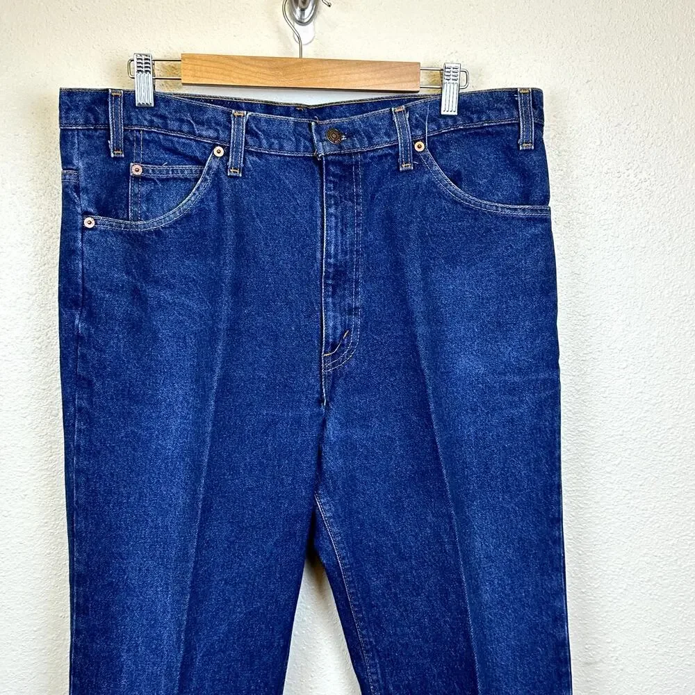 Levi's 517 Vintage 90s Orange Tab Dark Wash Blue Jeans Mens 38x30 Straight Leg